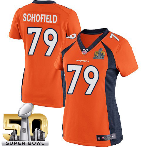 Women's Elite Michael Schofield Super Bowl L Nike Jersey Orange Home - #79 NFL Denver Broncos