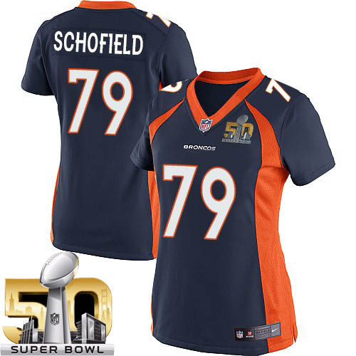 Women's Limited Michael Schofield Super Bowl L Nike Jersey Navy Blue Alternate - #79 NFL Denver Broncos