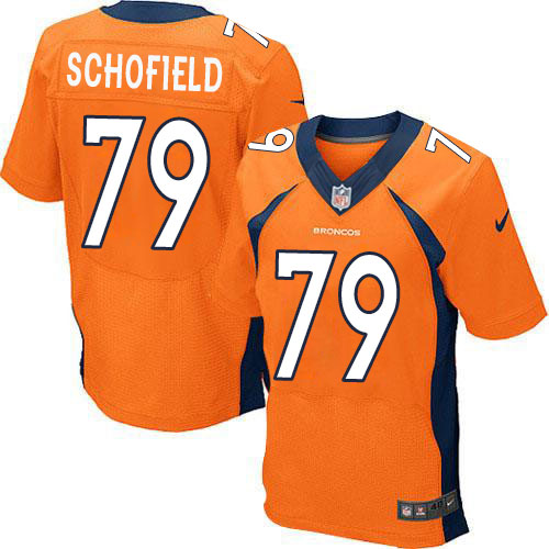 Men's Elite Michael Schofield Nike Jersey Orange Home - #79 NFL Denver Broncos