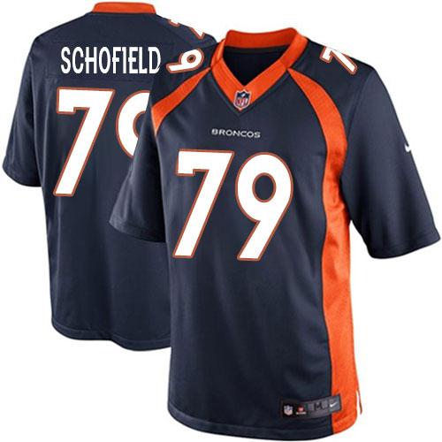 Men's Limited Michael Schofield Nike Jersey Navy Blue Alternate - #79 NFL Denver Broncos