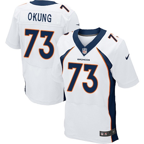 Men's Elite Russell Okung Nike Jersey White Road - #73 NFL Denver Broncos