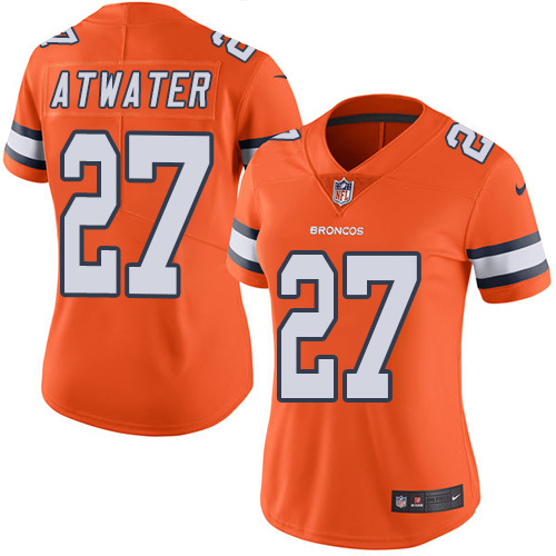Women's Elite Steve Atwater Nike Jersey Orange - #27 Rush NFL Denver Broncos