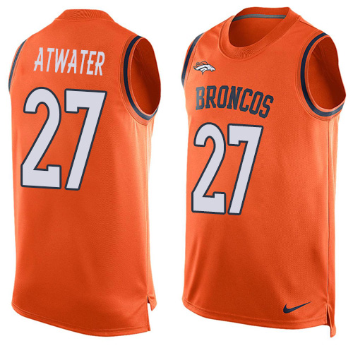 Men's Limited Steve Atwater Nike Jersey Orange - #27 Player Name & Number Tank Top NFL Denver Broncos