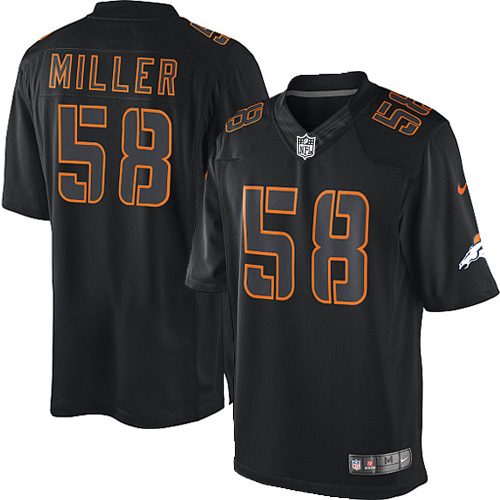 Men's Limited Von Miller Nike Jersey Black - #58 Impact NFL Denver Broncos