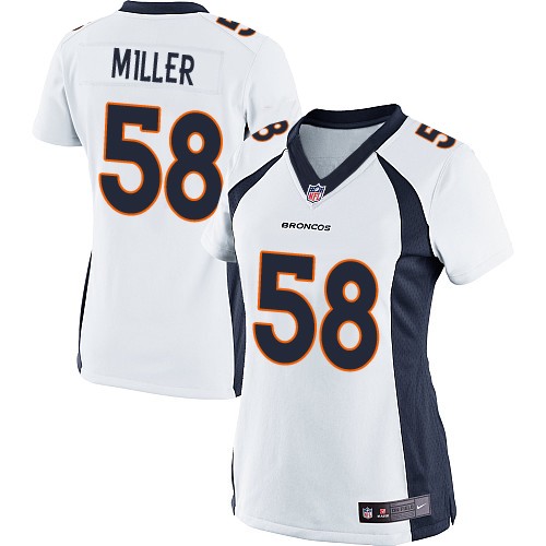 Women's Limited Von Miller Nike Jersey White Road - #58 NFL Denver Broncos