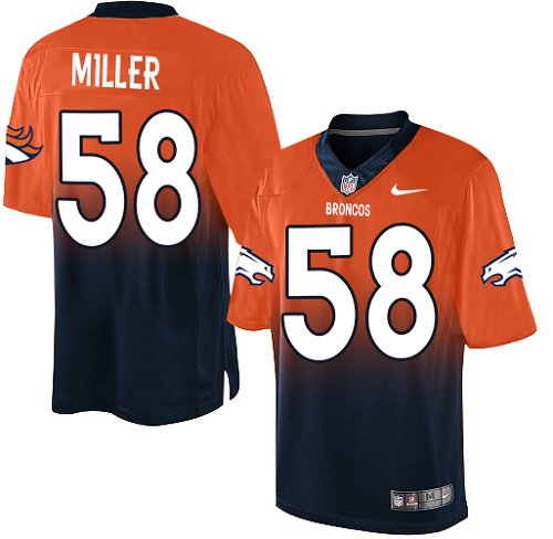 Men's Limited Von Miller Nike Jersey Orange/Navy - #58 Fadeaway NFL Denver Broncos