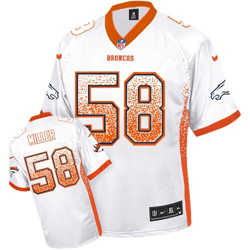 Youth Elite Von Miller Nike Jersey White - #58 Drift Fashion NFL Denver Broncos