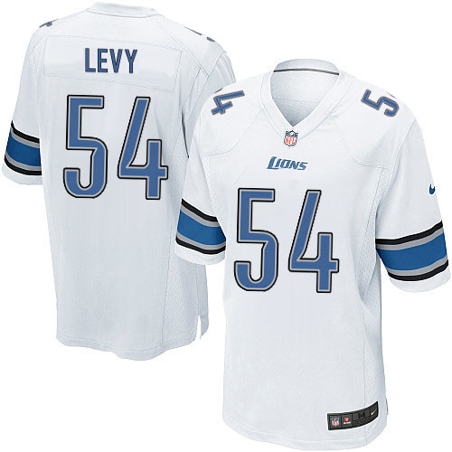 Men's Game DeAndre Levy Nike Jersey White Road - #54 NFL Detroit Lions