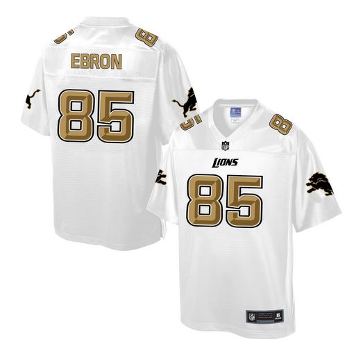 Men's Game Eric Ebron Nike Jersey White - #85 Pro Line Fashion NFL Detroit Lions