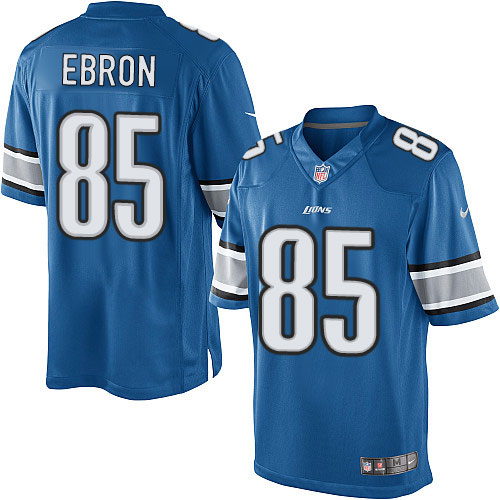 Youth Elite Eric Ebron Nike Jersey Light Blue Home - #85 NFL Detroit Lions