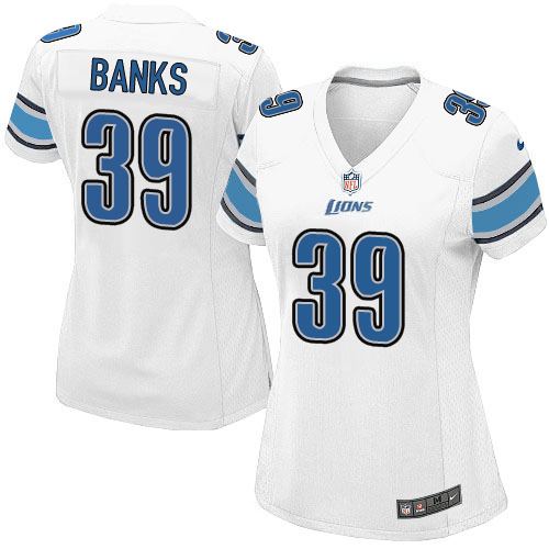 Women's Game Johnthan Banks Nike Jersey White Road - #39 NFL Detroit Lions