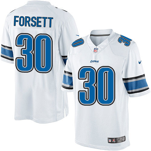Youth Limited Justin Forsett Nike Jersey White Road - #30 NFL Detroit Lions