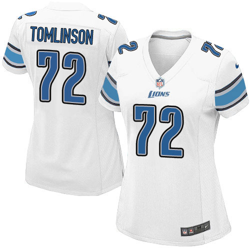 Women's Game Laken Tomlinson Nike Jersey White Road - #72 NFL Detroit Lions