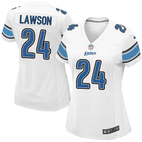 Women's Elite Nevin Lawson Nike Jersey White Road - #24 NFL Detroit Lions
