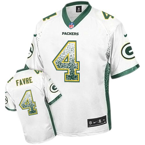 Men's Limited Brett Favre Nike Jersey White - #4 Drift Fashion NFL Green Bay Packers
