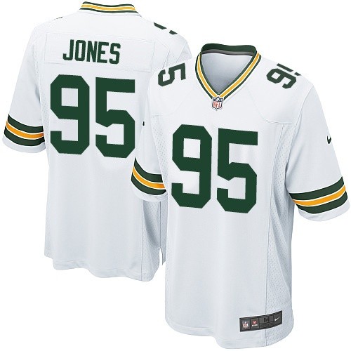 Youth Elite Datone Jones Nike Jersey White Road - #95 NFL Green Bay Packers