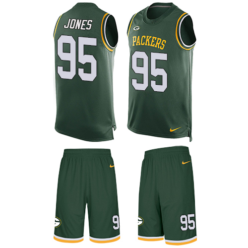 Men's Limited Datone Jones Nike Jersey Green - #95 Tank Top Suit NFL Green Bay Packers