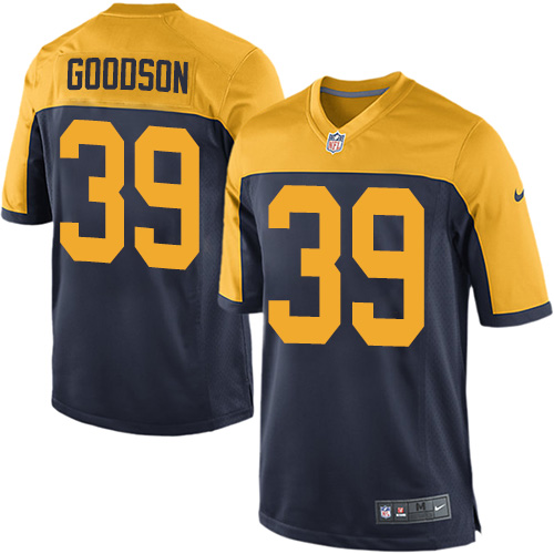 Men's Game Demetri Goodson Nike Jersey Navy Blue Alternate - #39 NFL Green Bay Packers