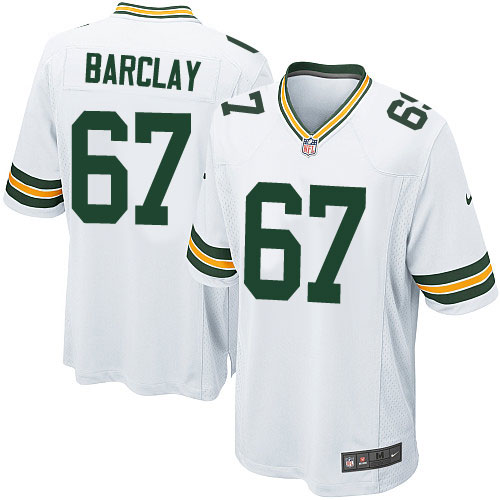 Men's Game Don Barclay Nike Jersey White Road - #67 NFL Green Bay Packers