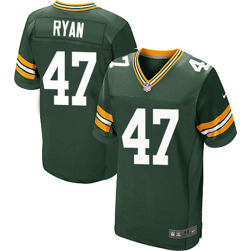 Men's Elite Jake Ryan Nike Jersey Green Home - #47 NFL Green Bay Packers