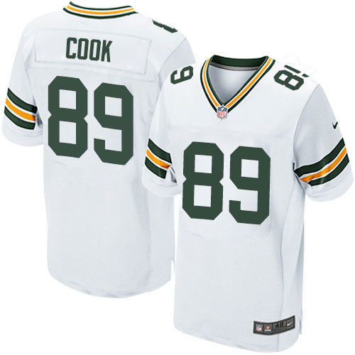Men's Elite Jared Cook Nike Jersey White Road - #89 NFL Green Bay Packers