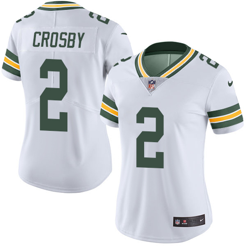 Women's Limited Mason Crosby Nike Jersey White - #2 Rush NFL Green Bay Packers