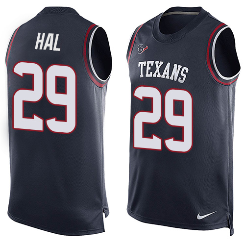 Men's Limited Andre Hal Nike Jersey Navy Blue - #29 Player Name & Number Tank Top NFL Houston Texans