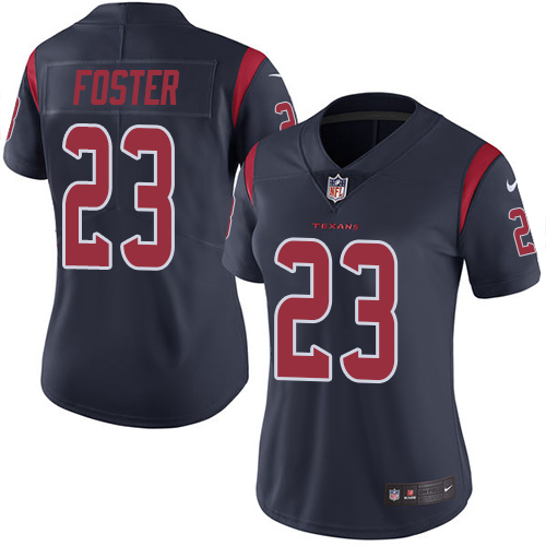 Women's Limited Arian Foster Nike Jersey Navy Blue - #23 Rush NFL Houston Texans