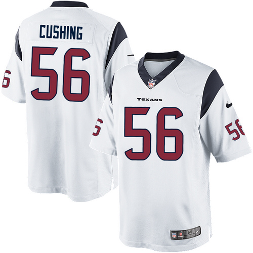 Men's Limited Brian Cushing Nike Jersey White Road - #56 NFL Houston Texans