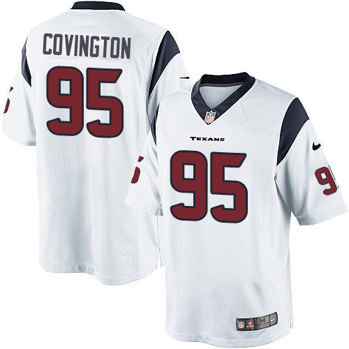 Men's Limited Christian Covington Nike Jersey White Road - #95 NFL Houston Texans