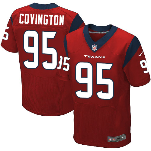 Men's Elite Christian Covington Nike Jersey Red Alternate - #95 NFL Houston Texans