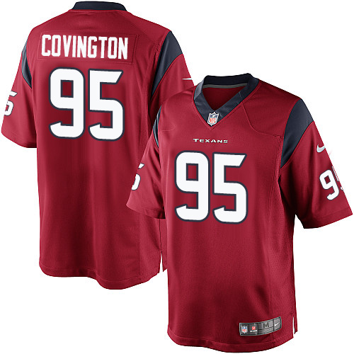 Youth Limited Christian Covington Nike Jersey Red Alternate - #95 NFL Houston Texans