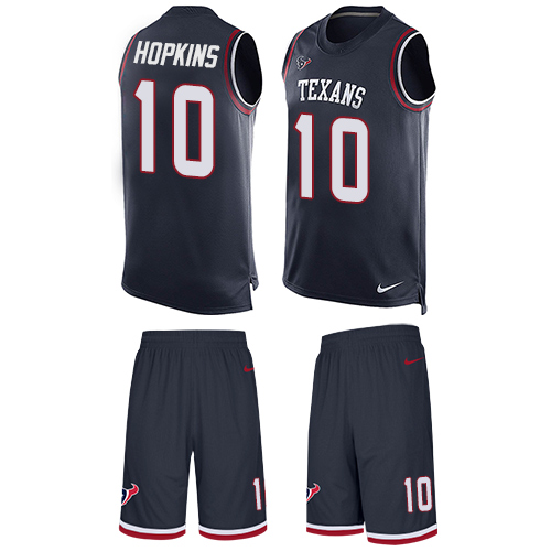 Men's Limited DeAndre Hopkins Nike Jersey Navy Blue - #10 Tank Top Suit NFL Houston Texans