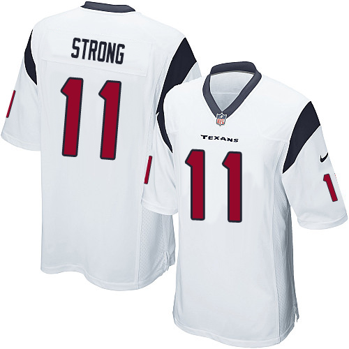 Men's Game Jaelen Strong Nike Jersey White Road - #11 NFL Houston Texans