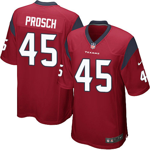 Men's Game Jay Prosch Nike Jersey Red Alternate - #45 NFL Houston Texans