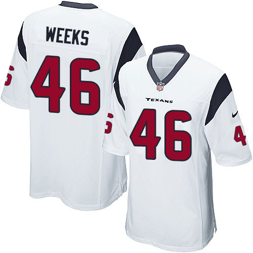 Men's Game Jon Weeks Nike Jersey White Road - #46 NFL Houston Texans