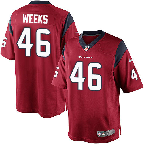 Youth Limited Jon Weeks Nike Jersey Red Alternate - #46 NFL Houston Texans