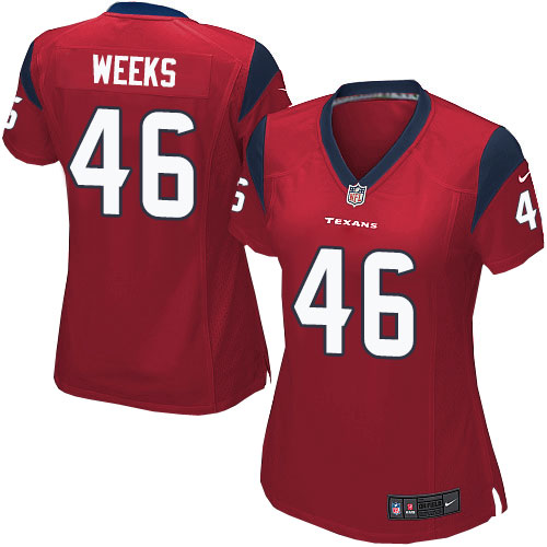 Women's Game Jon Weeks Nike Jersey Red Alternate - #46 NFL Houston Texans