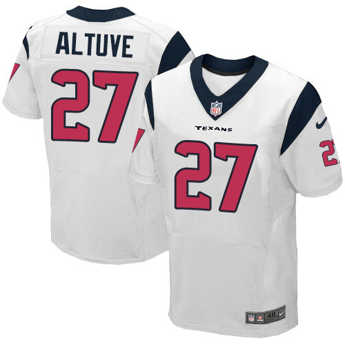 Men's Elite Jose Altuve Nike Jersey White Road - #27 NFL Houston Texans