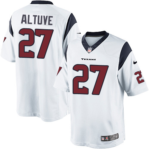 Men's Limited Jose Altuve Nike Jersey White Road - #27 NFL Houston Texans