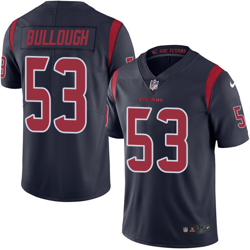 Youth Elite Max Bullough Nike Jersey Navy Blue - #53 Rush NFL Houston Texans