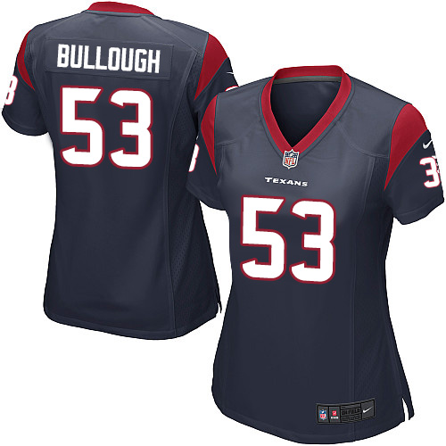 Women's Game Max Bullough Nike Jersey Navy Blue Home - #53 NFL Houston Texans