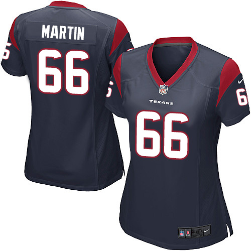 Women's Game Nick Martin Nike Jersey Navy Blue Home - #66 NFL Houston Texans