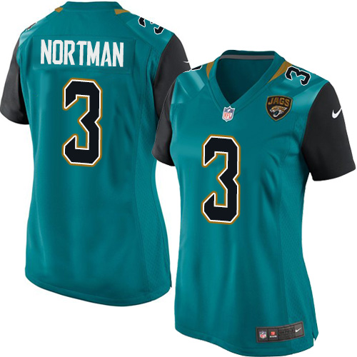 Women's Game Brad Nortman Nike Jersey Teal Green Home - #3 NFL Jacksonville Jaguars