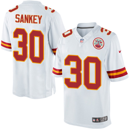 Youth Elite Bishop Sankey Nike Jersey White Road - #30 NFL Kansas City Chiefs
