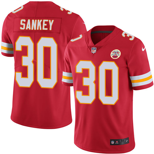 Men's Limited Bishop Sankey Nike Jersey Red - #30 Rush NFL Kansas City Chiefs