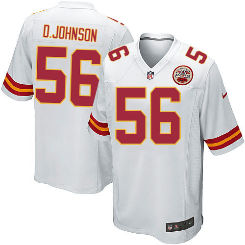 Youth Elite Derrick Johnson Nike Jersey White Road - #56 NFL Kansas City Chiefs