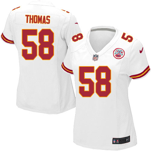 Women's Elite Derrick Thomas Nike Jersey White Road - #58 NFL Kansas City Chiefs