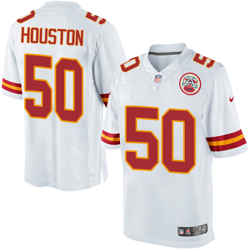 Men's Limited Justin Houston Nike Jersey White Road - #50 NFL Kansas City Chiefs