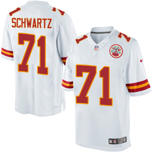Youth Elite Mitchell Schwartz Nike Jersey White Road - #71 NFL Kansas City Chiefs